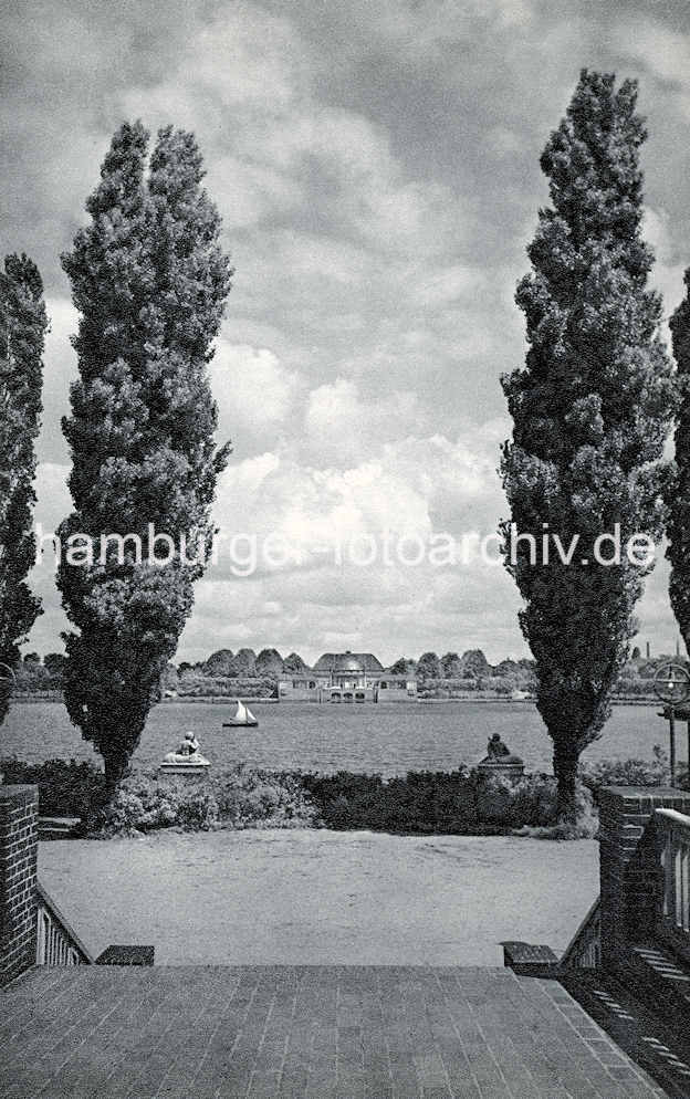 X000183 Altes Fotografie vom Hamburger Stadtpark aus der Vorkriegszeit,. | Liebesinsel - Stadtpark Hamburg Winterhude.